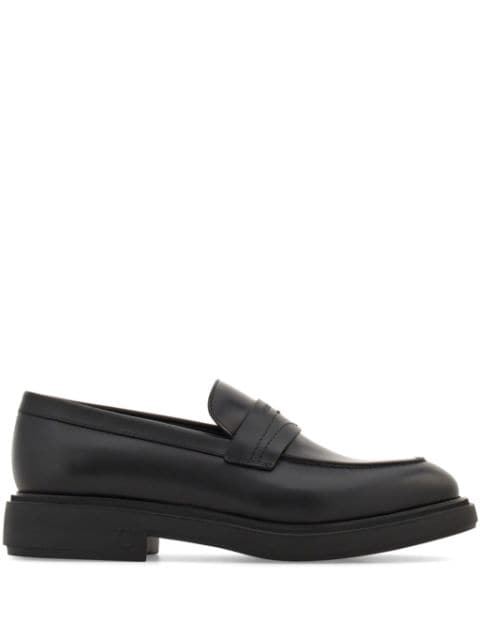 penny-slot leather loafers