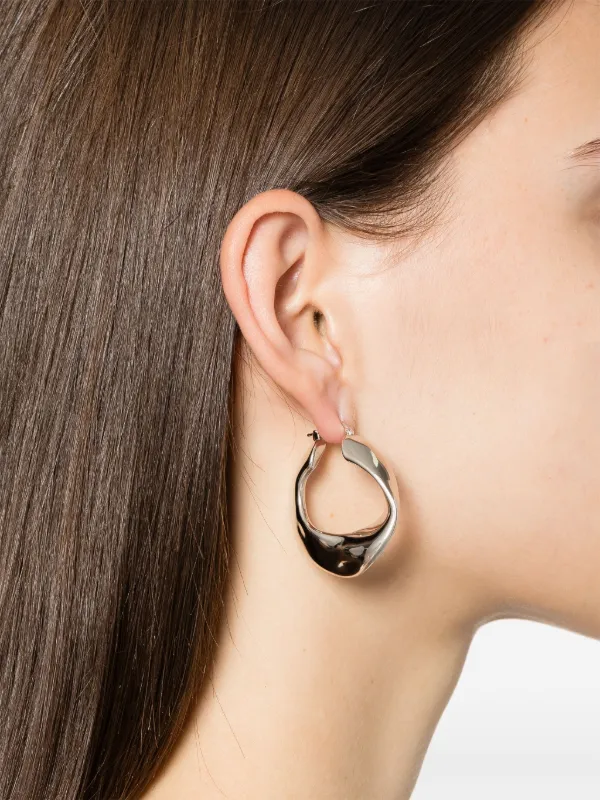 Jil Sander フープピアス | シルバートーン | FARFETCH JP