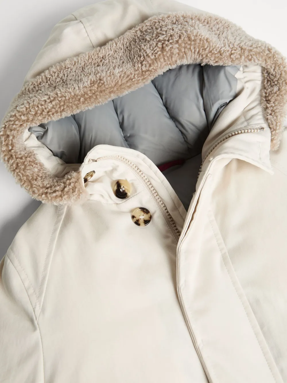 Brunello Cucinelli Kids Gewatteerd jack Beige