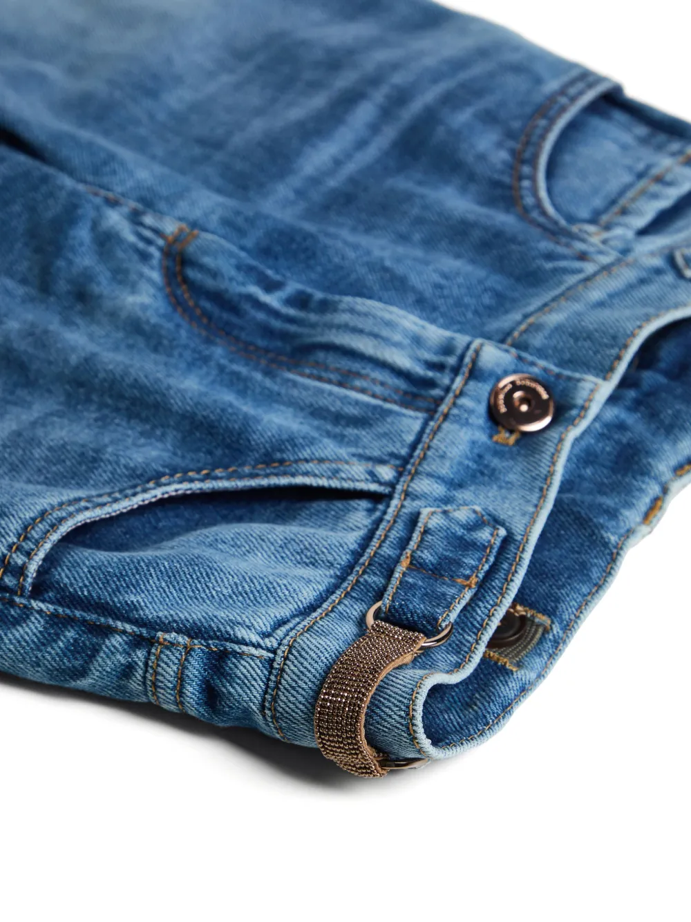 Brunello Cucinelli Kids Katoenen straight jeans Blauw