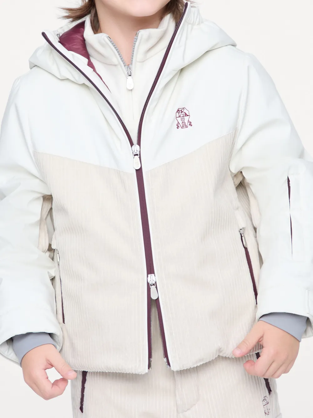 Brunello Cucinelli Kids Ribfluwelen broek Beige