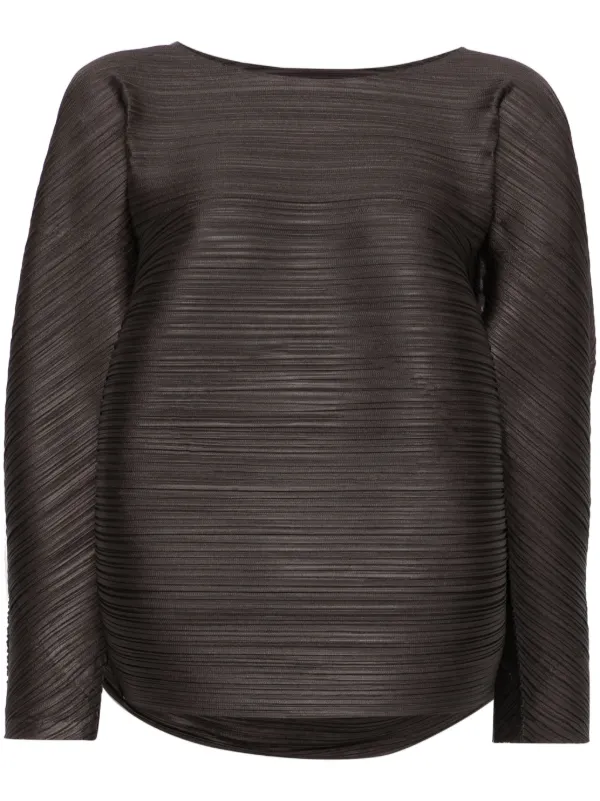新品　PLEATS PLEASE ISSEY MIYAKE UFO トップス Pleats Please by Issey Miyake UFO Pullover Blue Grey – Neighbour