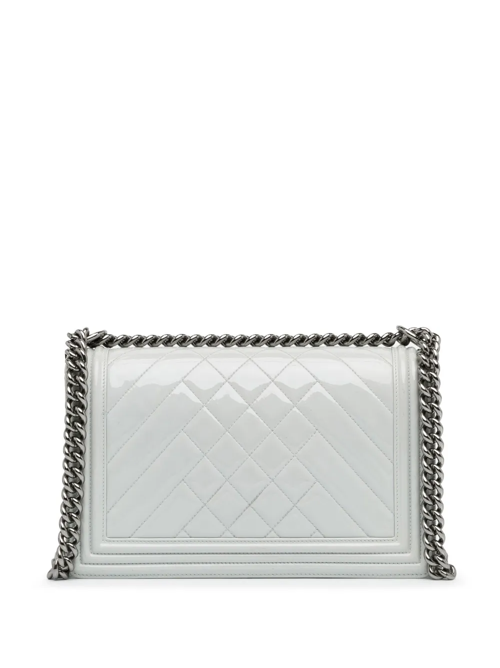 CHANEL Pre-Owned 2014 Medium Patent Boy Flap crossbody bag - Wit