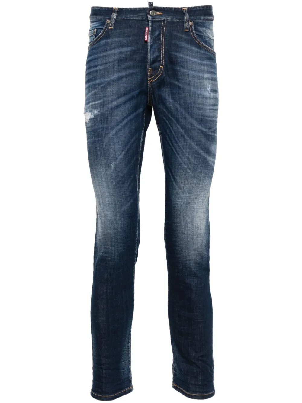 Shop Dsquared2 Distressed Skinny Jeans In Blue