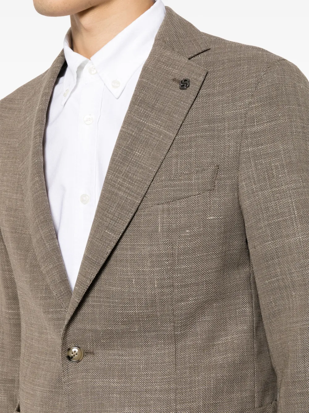 BOSS Blazer met gemêleerd effect Bruin
