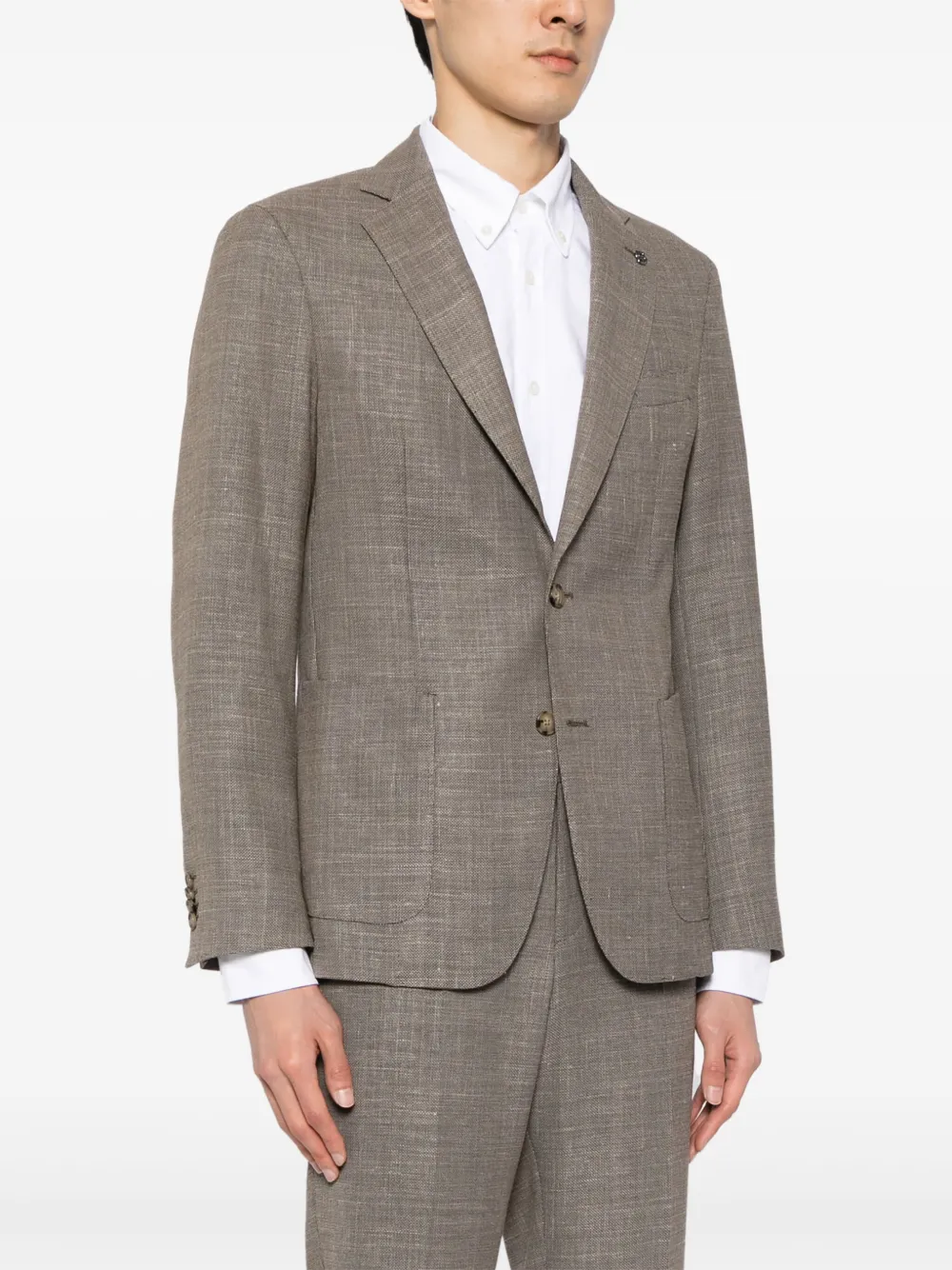 BOSS Blazer met gemêleerd effect Bruin