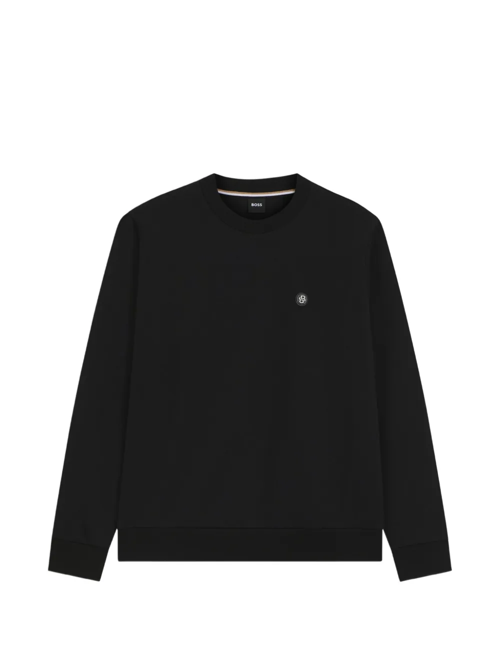 BOSS Sweater met logopatch Zwart