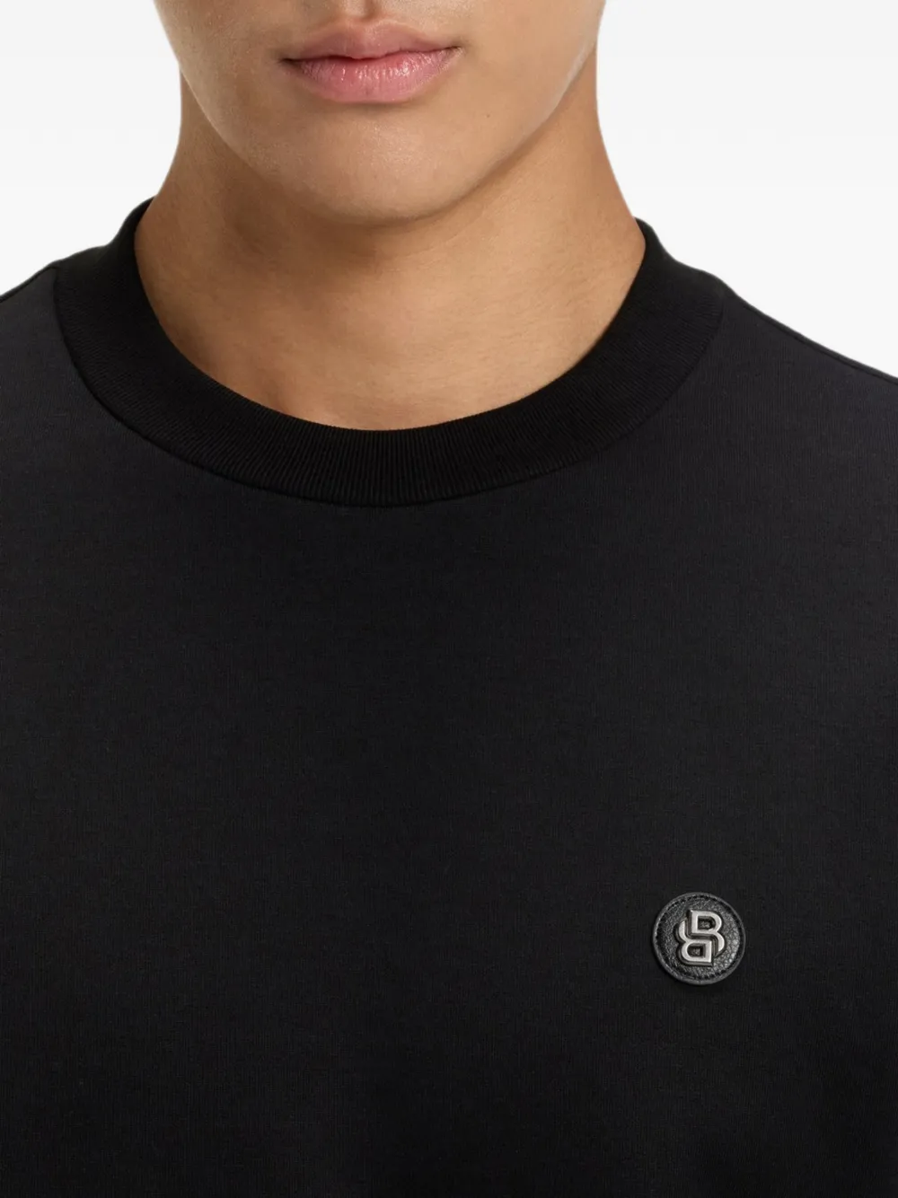 BOSS Sweater met logopatch Zwart