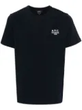 A.P.C. logo-embroidered cotton T-shirt - Blue