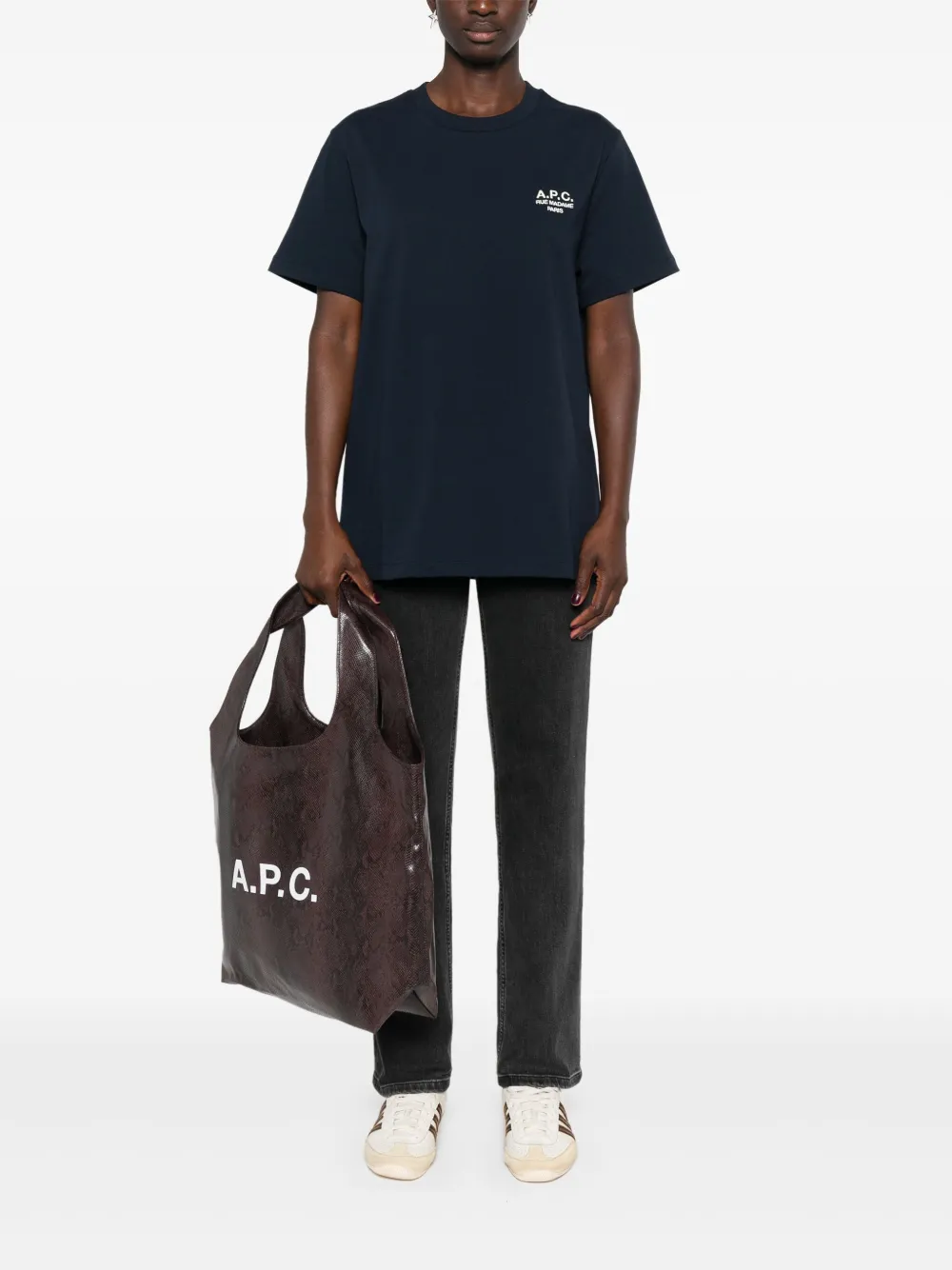 A.P.C. logo-embroidered cotton T-shirt