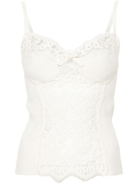 Ermanno Scervino floral-lace sweetheart tank top