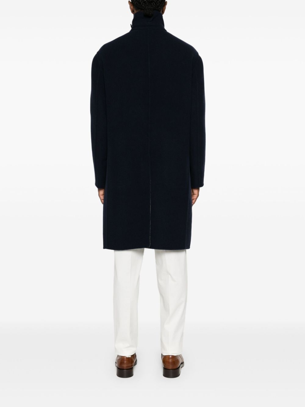 Shop Brunello Cucinelli Reversible Cashmere Coat In Blau