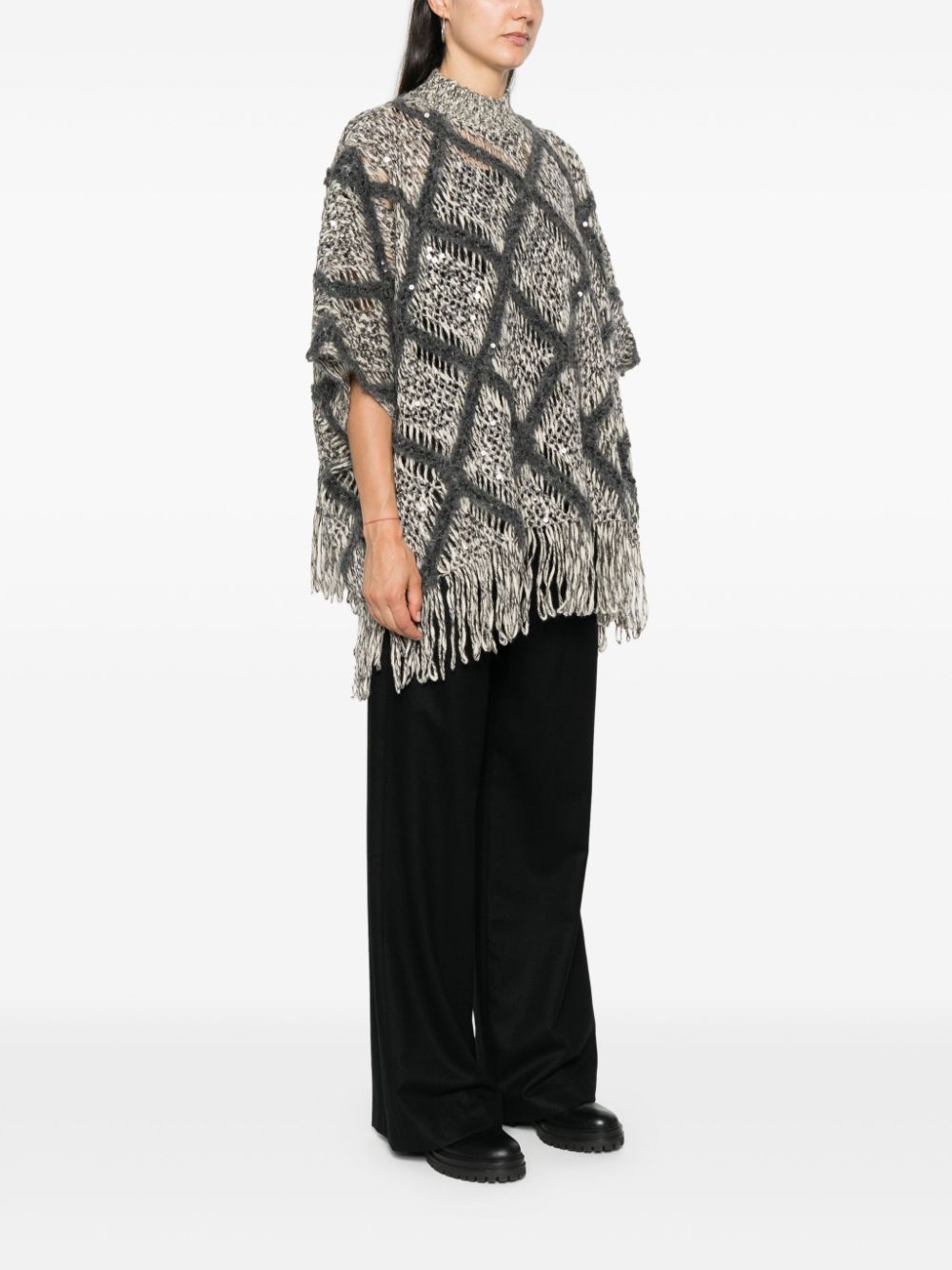 Shop online for deals Brunello Cucinelli sequin-embellished poncho Women