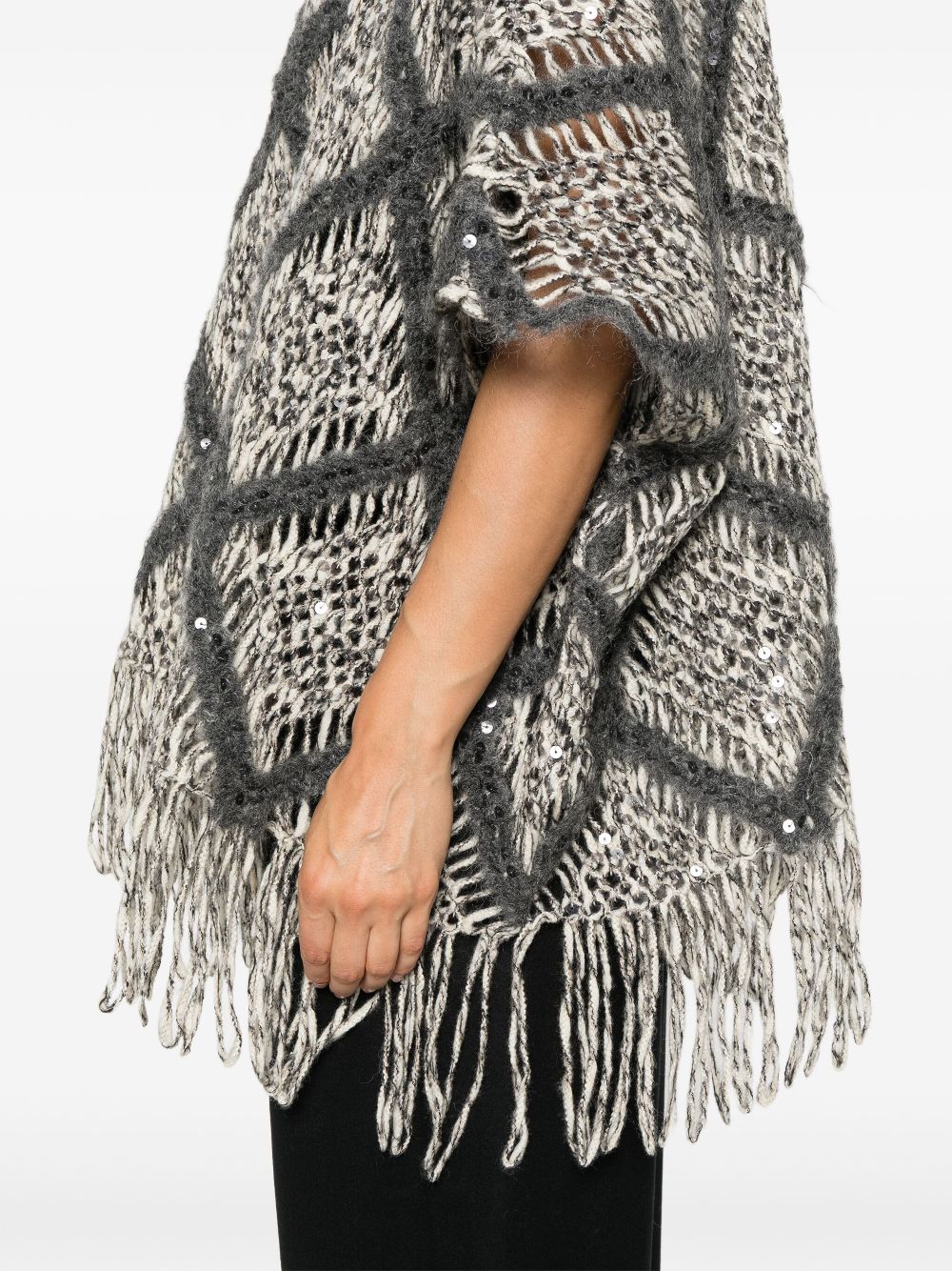 Shop online for deals Brunello Cucinelli sequin-embellished poncho Women