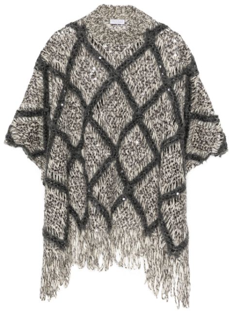 Brunello Cucinelli sequin-embellished poncho Women