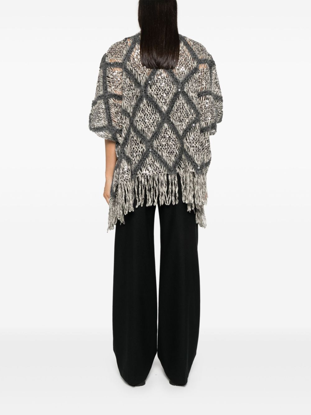 Shop online for deals Brunello Cucinelli sequin-embellished poncho Women