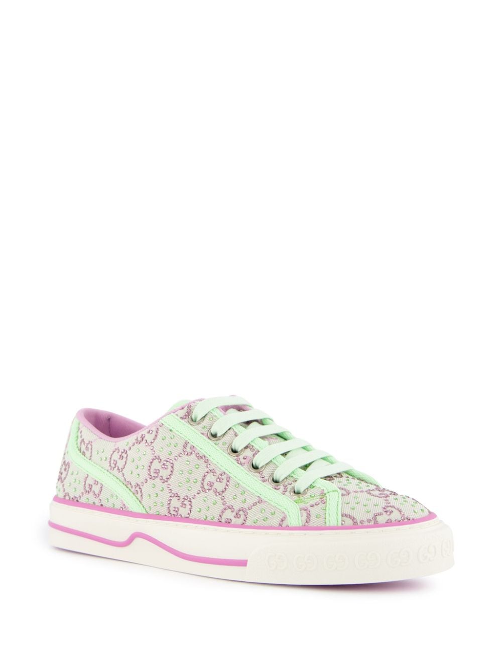 Shop Gucci Tennis 1977 Gg-canvas Sneakers In 绿色