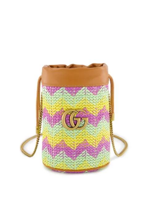 Gucci mini GG Marmont chevron-knit bucket bag