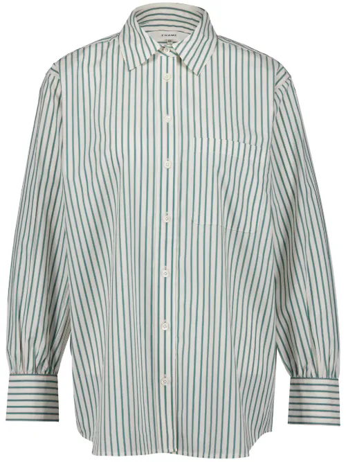 Chemise rayée à col à découpes - FRAME - Modalova