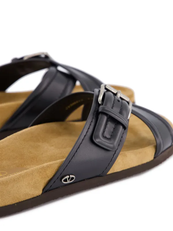 Valentino Garavani Fussfriend Leather Sandals | Black | FARFETCH