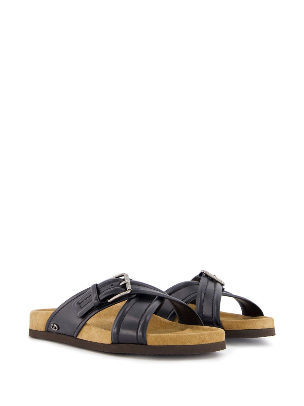 Shop Valentino Fussfriend Leather Sandals In Black