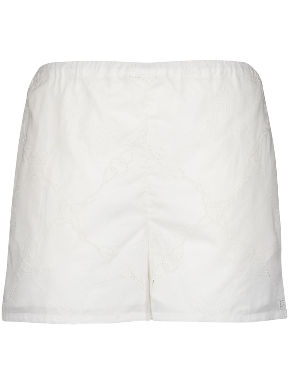 Gucci Embroidered Cotton Shorts In White