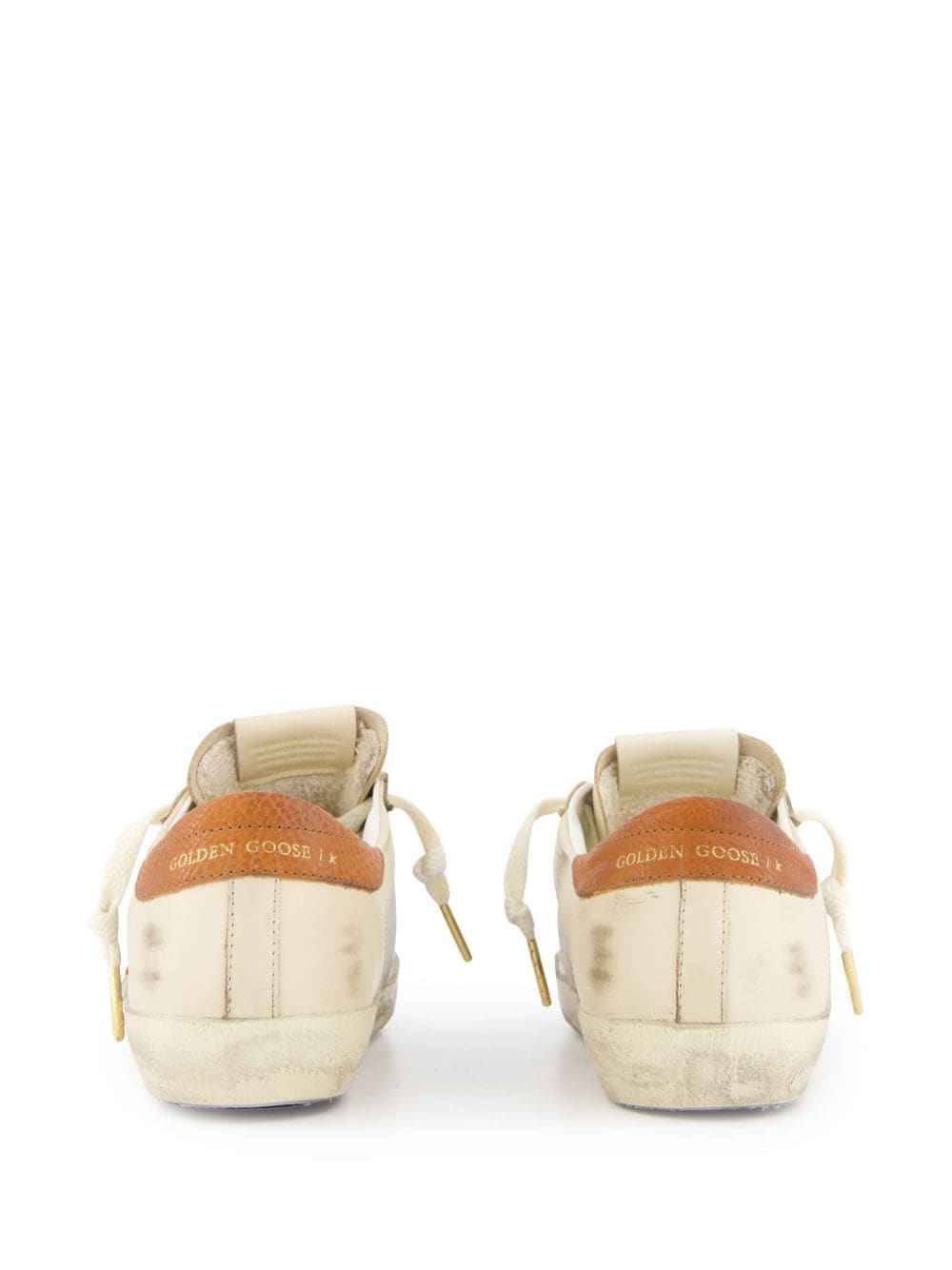 Shop Golden Goose Super-star Leather Sneakers In Neutrals