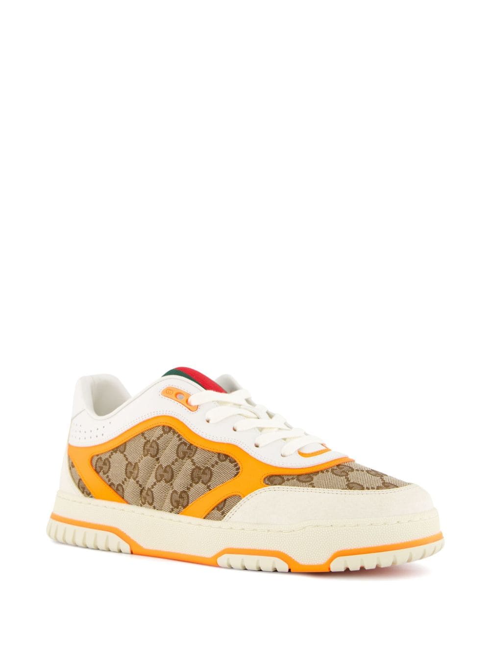 Shop Gucci Re-web Panelled Sneakers In White