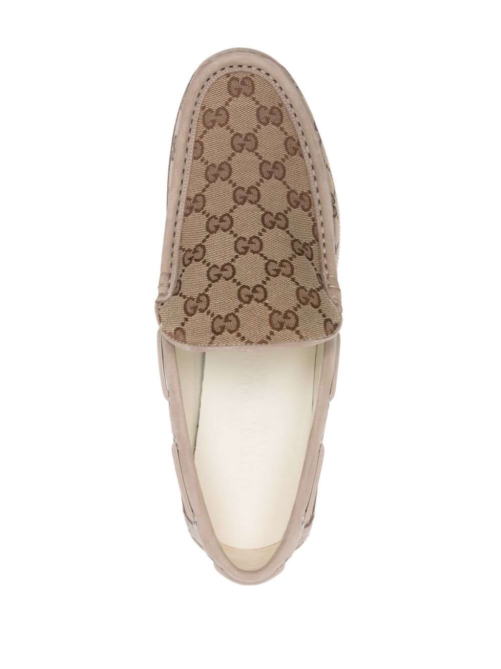 Gucci GG canvas leather loafers Neutrals