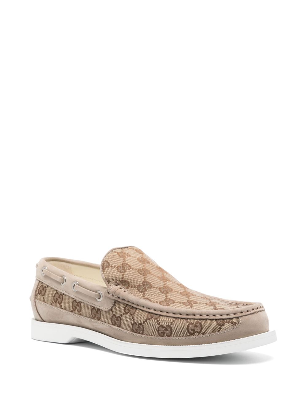 Gucci GG canvas leather loafers - Neutrals