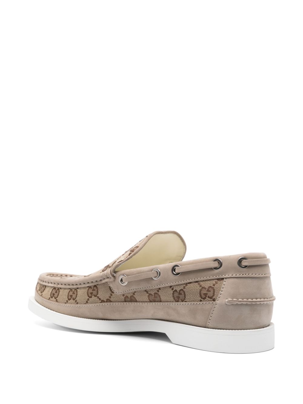 Gucci GG canvas leather loafers Neutrals