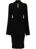 Rick Owens tie-fastening crepe wrap dress - Black