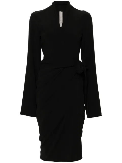 Rick Owens tie-fastening crepe wrap dress