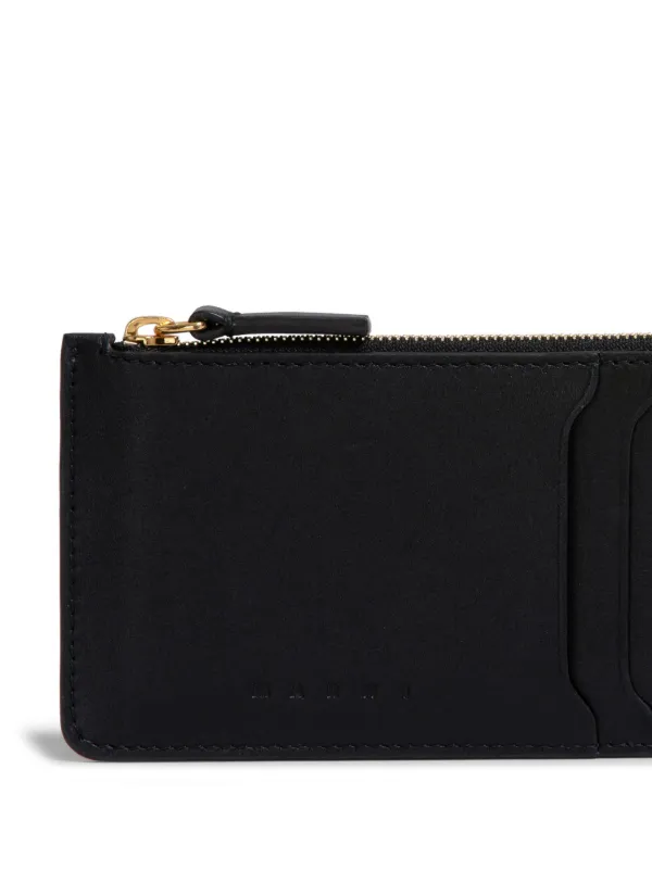 【関税込み】 ☆MARNI☆ レザー ジッパー カードホルダー ブルーとブラック サフィアーノレザー製 ジップアラウンドカード