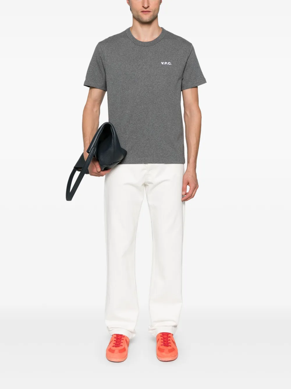 A.P.C. T-shirt met geborduurd logo - Grijs