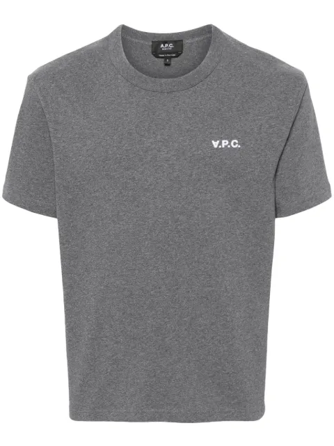 A.P.C. logo刺绣棉T恤