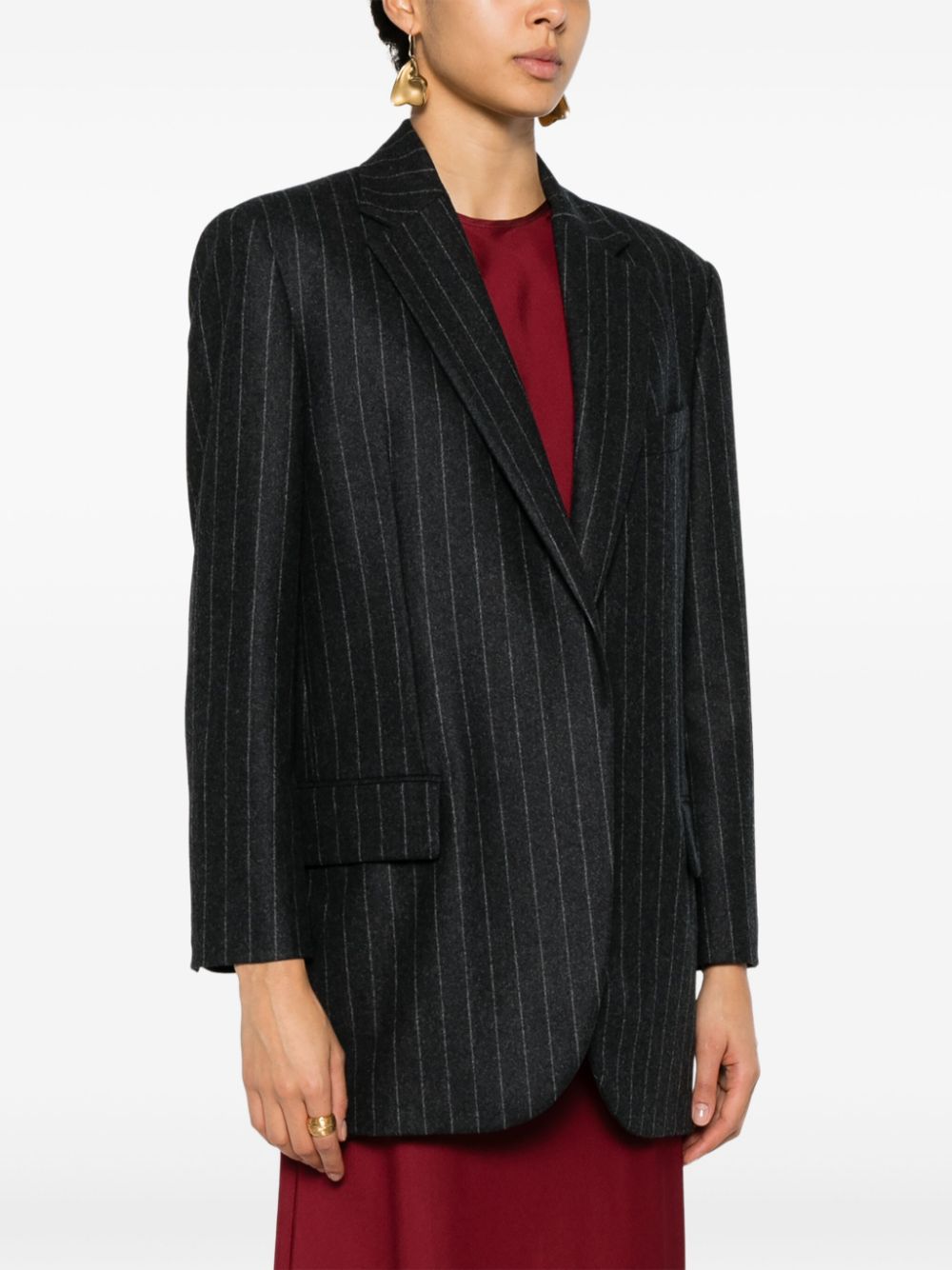 Brunello Cucinelli pinstriped wool blazer Women