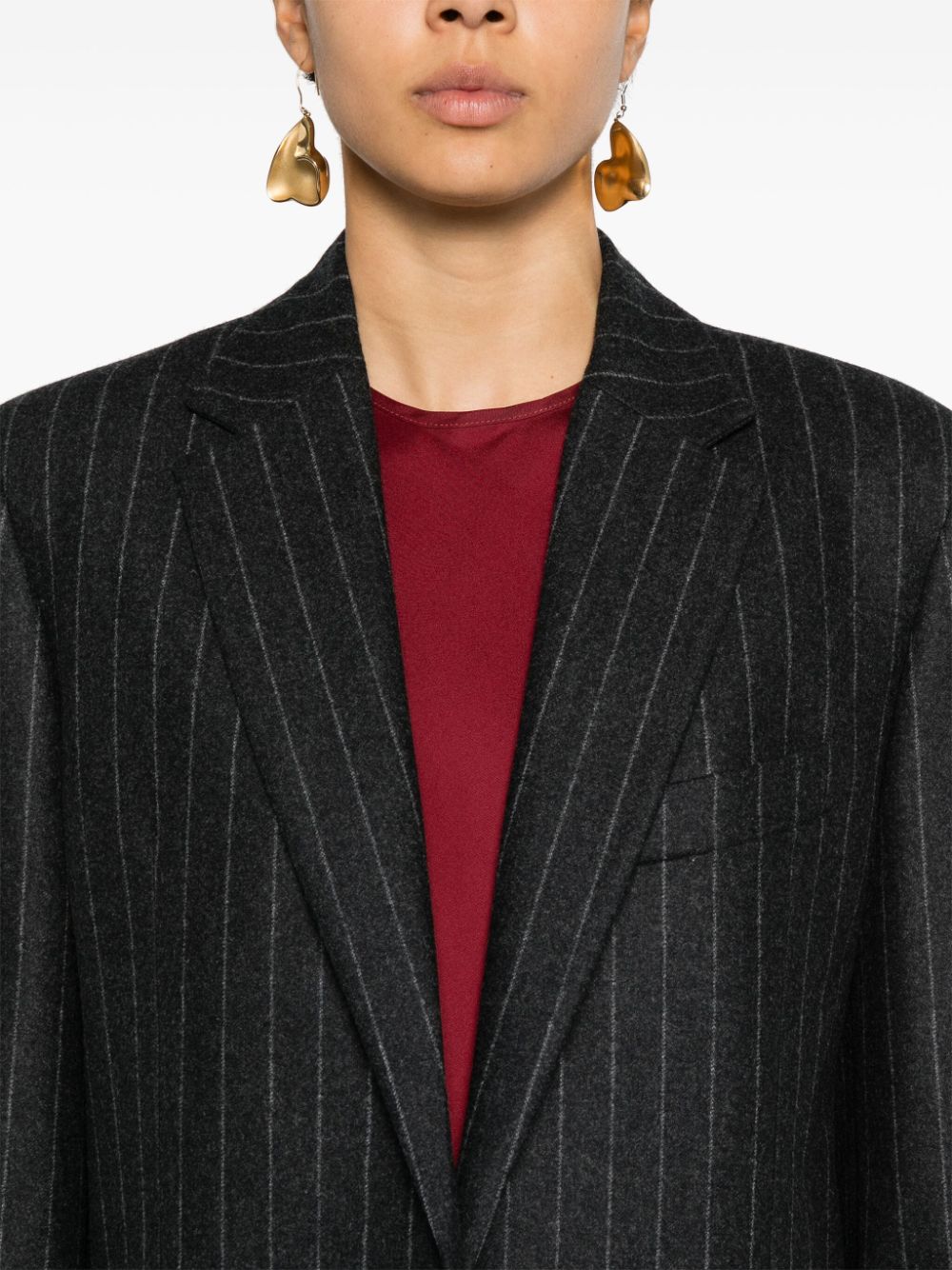 Brunello Cucinelli pinstriped wool blazer Women