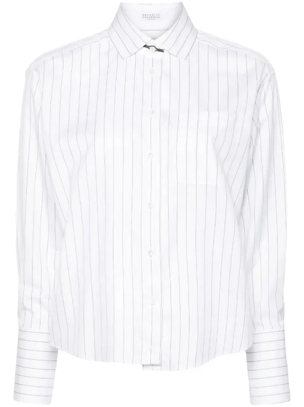 ワンピース BRUNELLO CUCINELLI Camicia con dettaglio catena di monili Brunello Cucinelli Camicia Gessata Con Catena Monili
