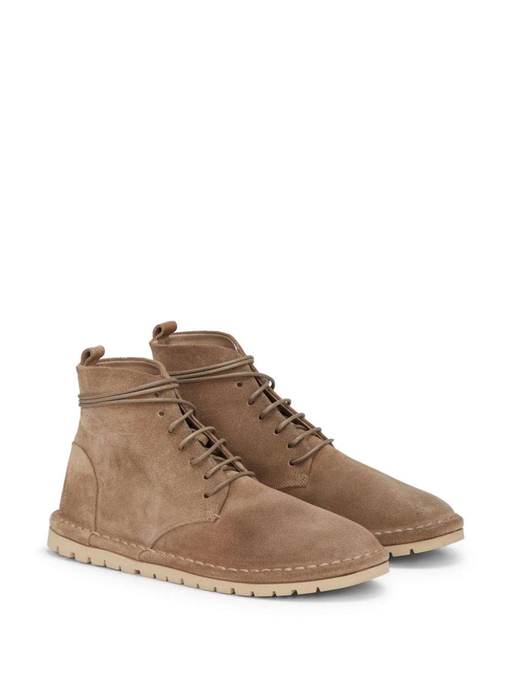 Shop Marsèll Suede Lace-up Boots In Neutrals