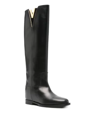 ロングブーツ VIA ROMA 15 FW25 STIVALE A V ORO (2568 NERO) boots-woman-via-roma-15-