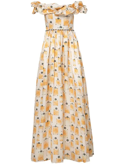 Agua By Agua Bendita vestido largo Espliego Bisutería