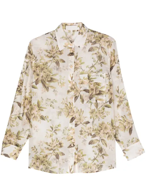 ZIMMERMANN floral-print ramie shirt