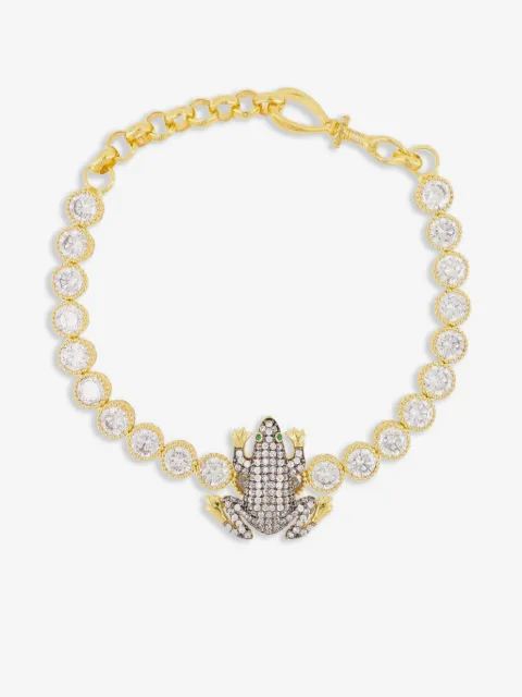 Begüm Khan frog-charm tennis bracelet