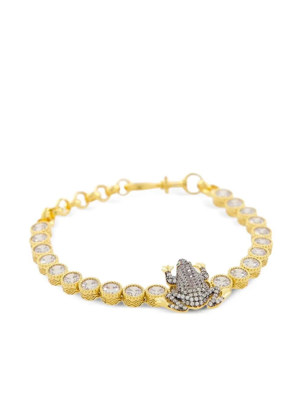Shop Begüm Khan Frog-charm Tennis Bracelet In Gold