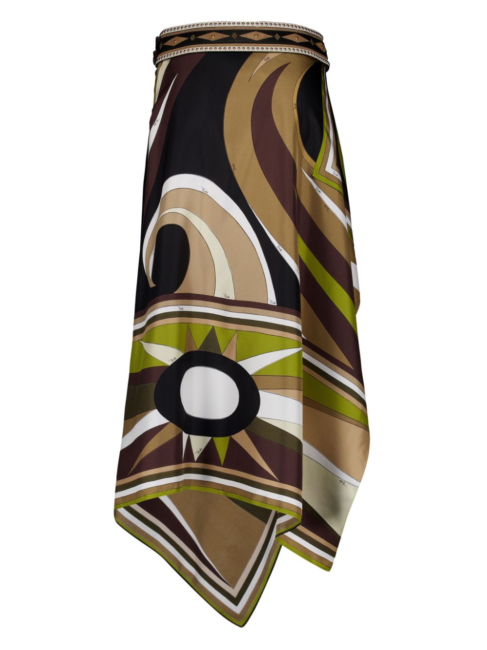 PUCCI Asymmetrische maxi-rok met print - Bruin