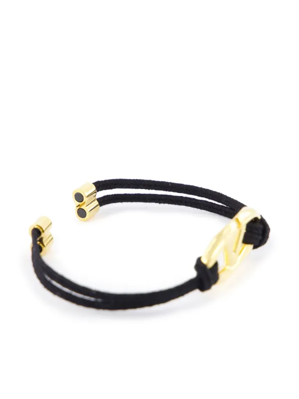 【関税＆送料込み】Valentino Garavani Vlogo Rope Bracelet Valentino Garavani VLogo Signature Cord Bracelet | Black