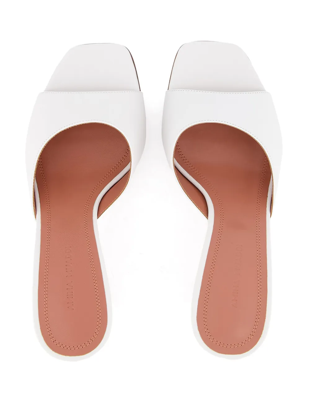 Amina Muaddi 70mm Lupita mules White