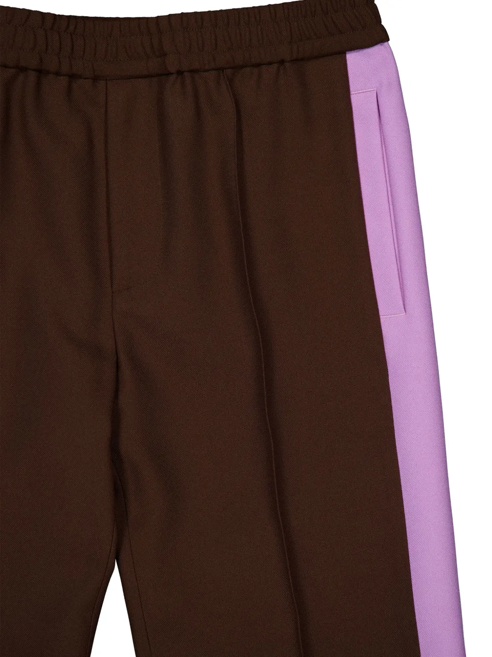 Gucci Casual Pants With Elastic Waist And Contrasting Side Band In Brown