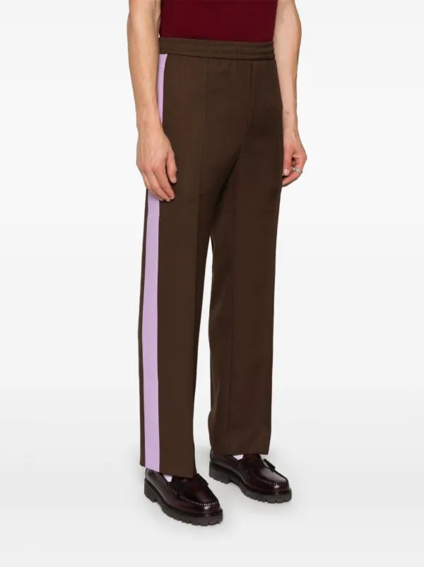 Gucci stripe-detail Cotton Trousers | Brown | FARFETCH ID